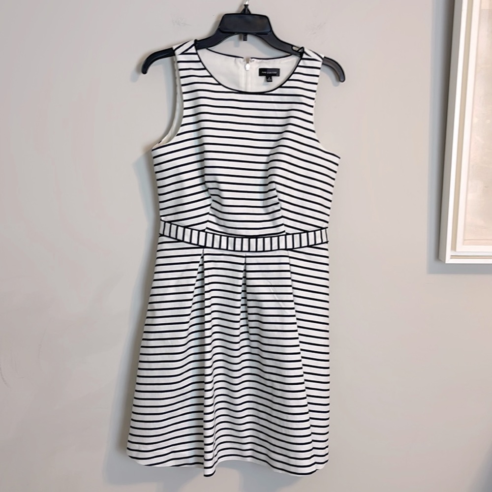 The limited navy blue and white striped dress size 8